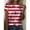 Women's T Shirt Floral Casual Short Sleeve Round Neck Regular Tops Daily Print White Wine Navy Blue Blue Dusty Blue Summer