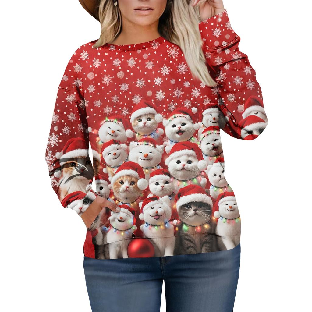 Christmas Sweatshirts For Women Sweater Cute Shirt Fall Pullover Top