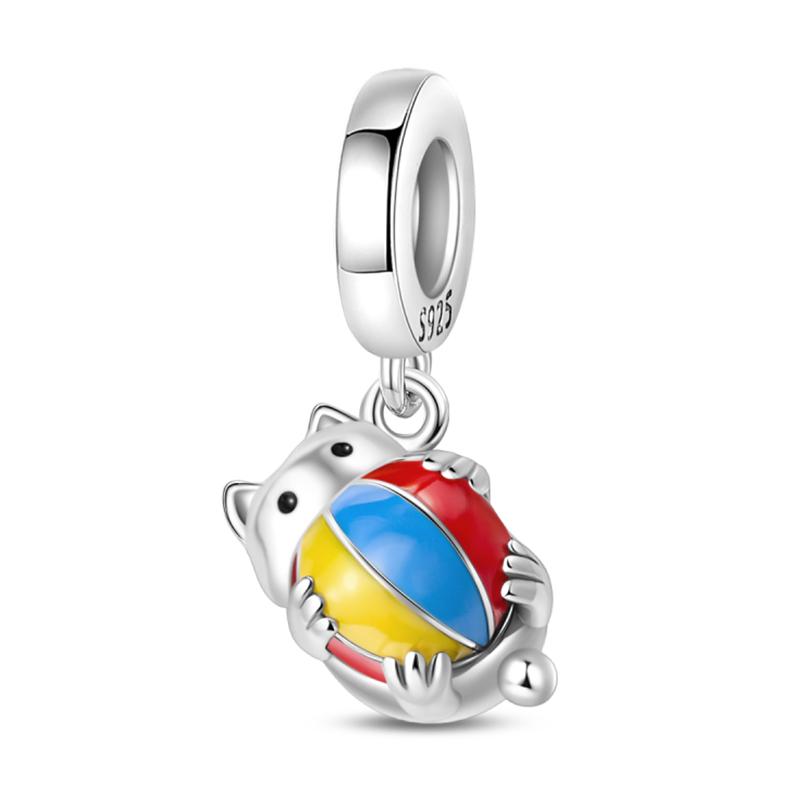 Fun Copper Magic Hat Card Graffiti Amusement Park Circus Charms Beads Fit Pan Original Bracelets Diy Fine Jewelry