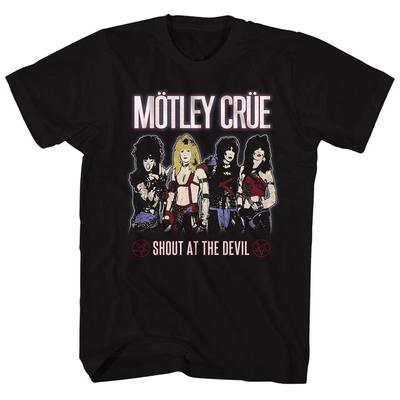 Motley Crue Shout At The Devil Herren T-Shirt Musik Classic Rock Band T-Shirt Schwarz