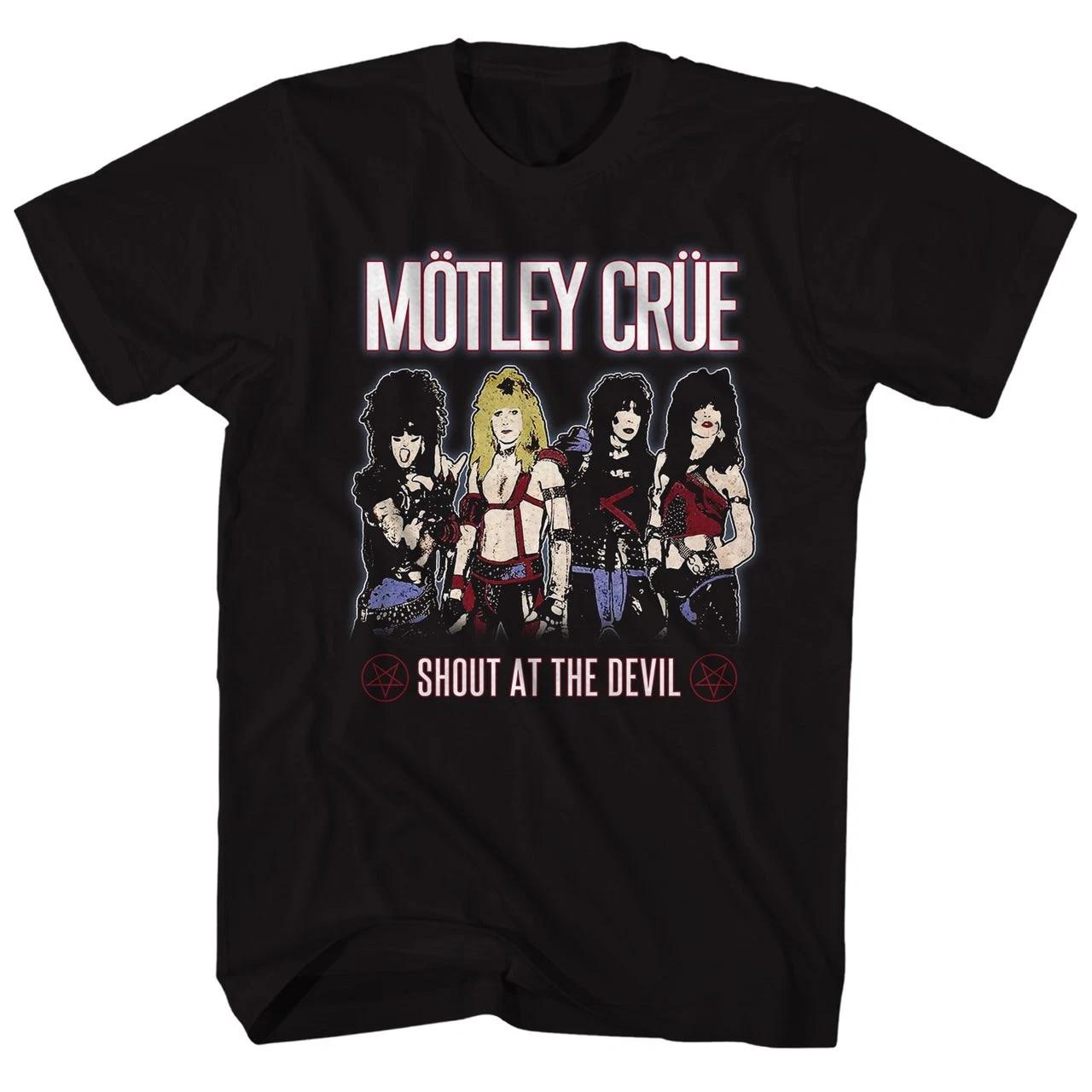 

Motley Crue Shout At The Devil Mens T Shirt Music Classic Rock Band Tee Black XL