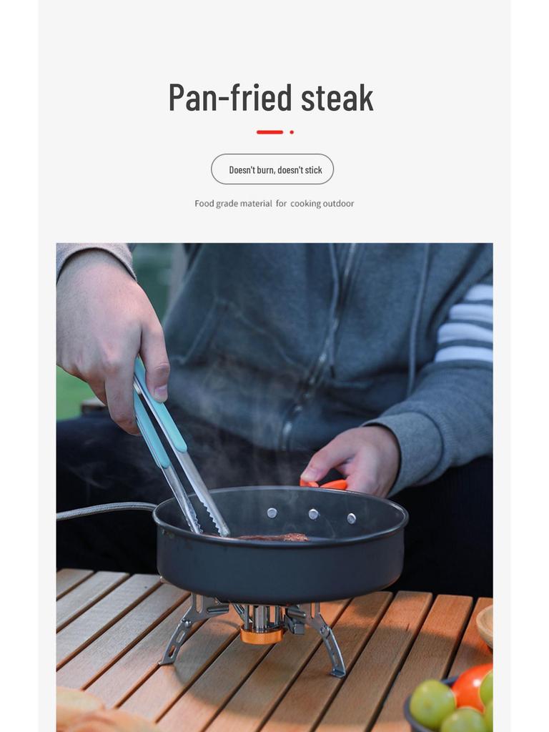 Portable Outdoor Camping Cookware Set: Folding Aluminum Alloy Pots & Kettle