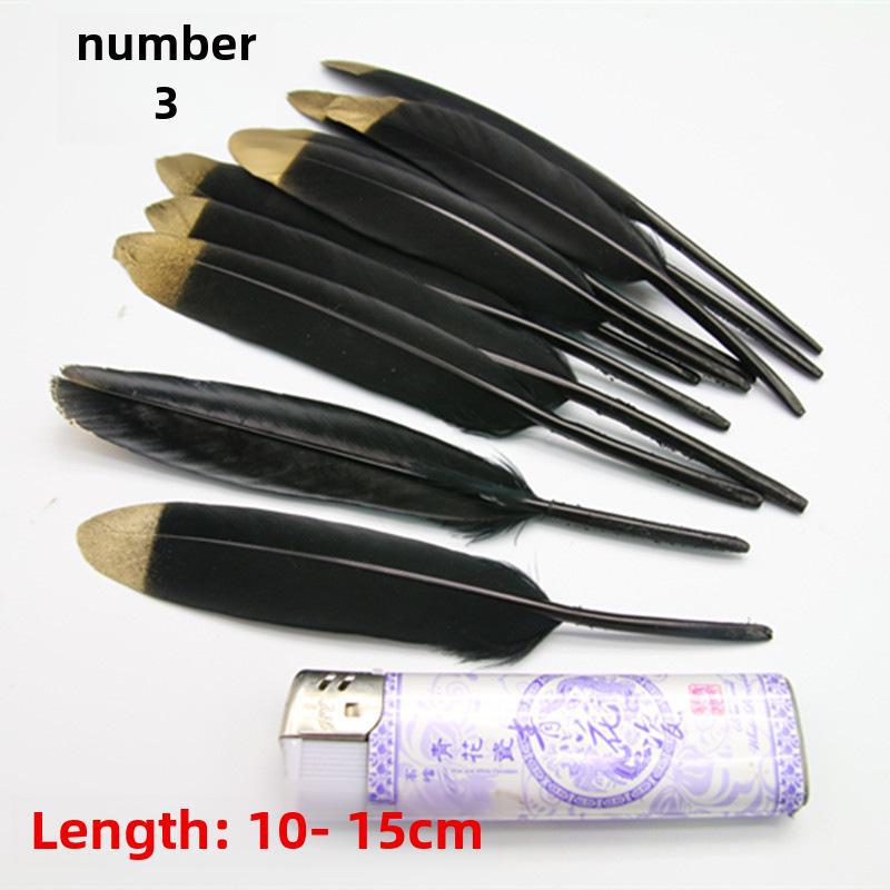 DIY Feather Jewelry Accessories: Large Floating Gold Feather, Small Straight Knife, Spray Gold Gradient Feather