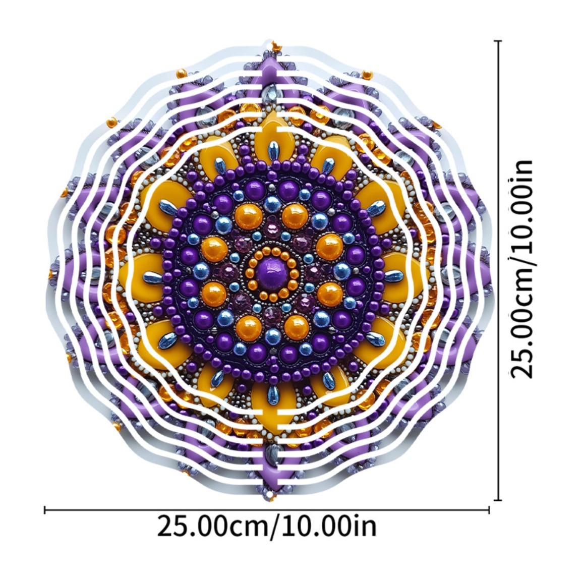 

3D Металлический Ветряк Красочный Дизайн Цветка Мандалы для Декора в Помещении и на Улице Динамичное Садовое Искусство Рождественское Украшение на День Благодарения 01A