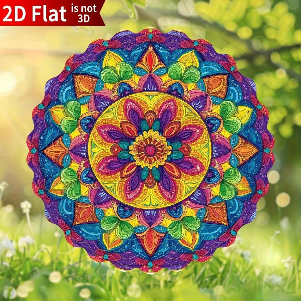 25.4cm Classic Stainless Steel Mandala Wind Spinner – Elegant Handcrafted Garden Decor for Indoor/Outdoor Use, Holiday Ornament for Halloween