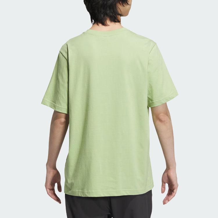 Adidas Sports Casual Solid Color Logo Round Neck Short Sleeve Drop Shoulder T-Shirt Unisex T-Shirt Magic-Yellow-Green JI9066