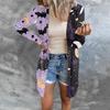 Women's Casual Cardigan Halloween Printed Long Sleeve Top With Pockets