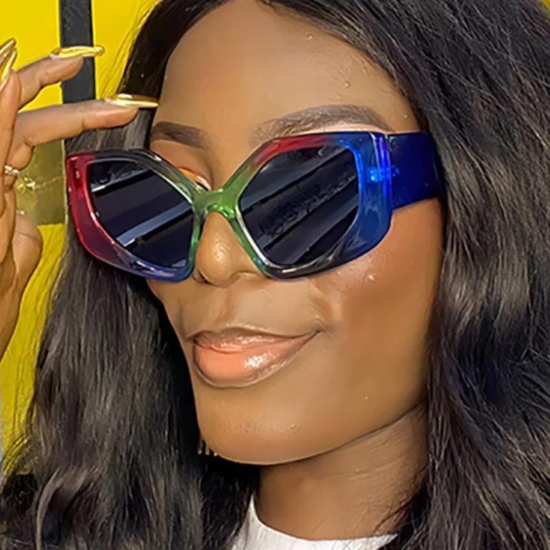 

Модные новые женские солнцезащитные очки Rainbow Cat Eye Trendy Sun Glasses Персонализированные цветные усовершенствованные модные очки Uv400