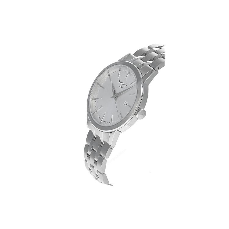 Tissot Quarzwerk 50 Meter Wasserdichtigkeit Herrenuhren Uhr 42mm Silbernes Zifferblatt Edelstahlgehäuse T129.410.11.031.00