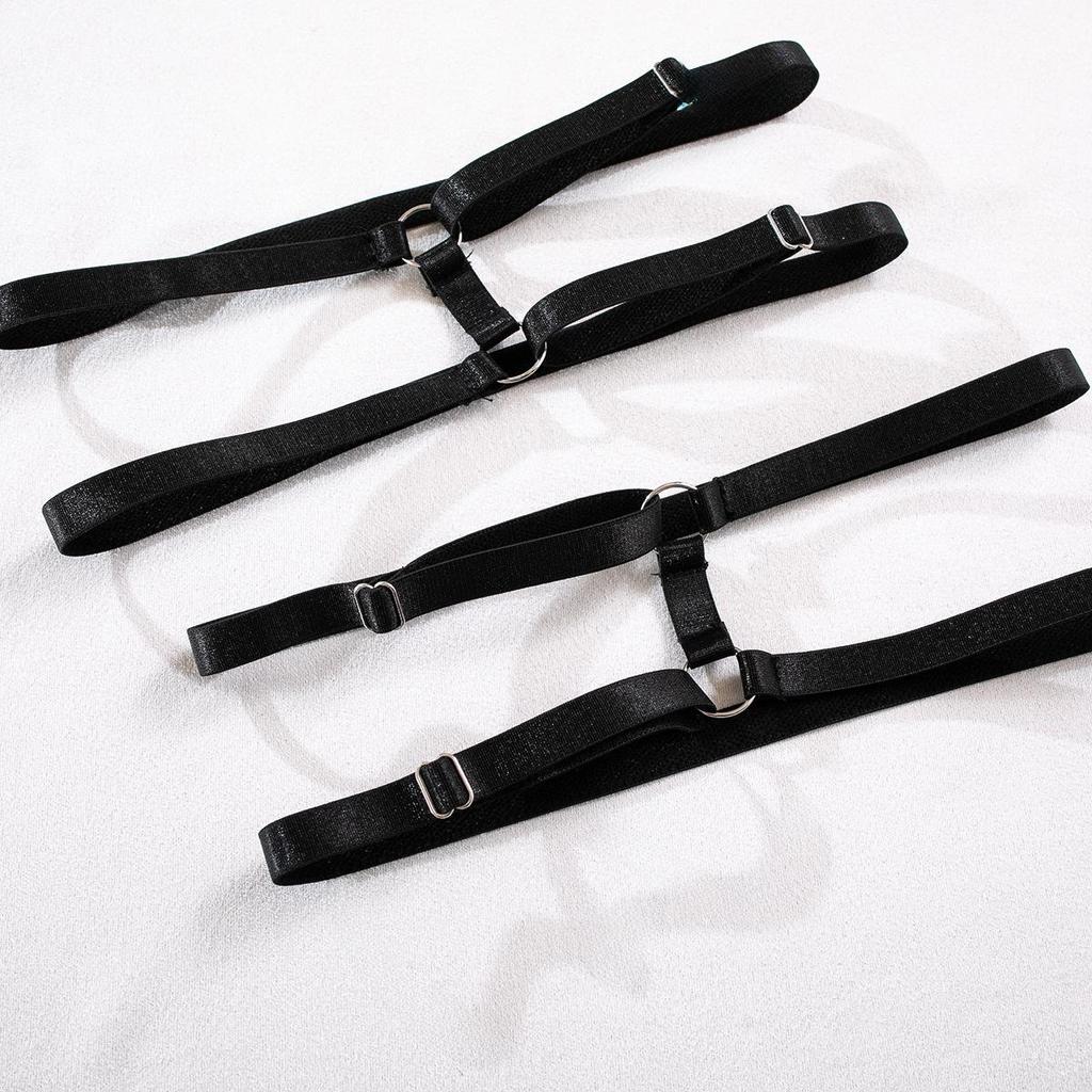 Sexy Bondage Hollow Belt Long Gloves & Chest Straps Lingerie Set