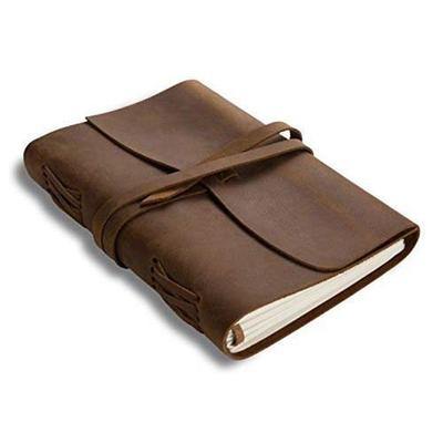 Journal Agenda en Cuir Marron Foncé Antique III (Fait main) avec fermeture à lacet en cuir - Cordon en cuir Coptique