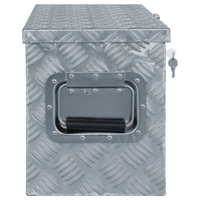 Boîte en aluminium - vidaXL - 76,5 x 26,5 x 33 cm - Argenté - Résistante à la rouille - Durable