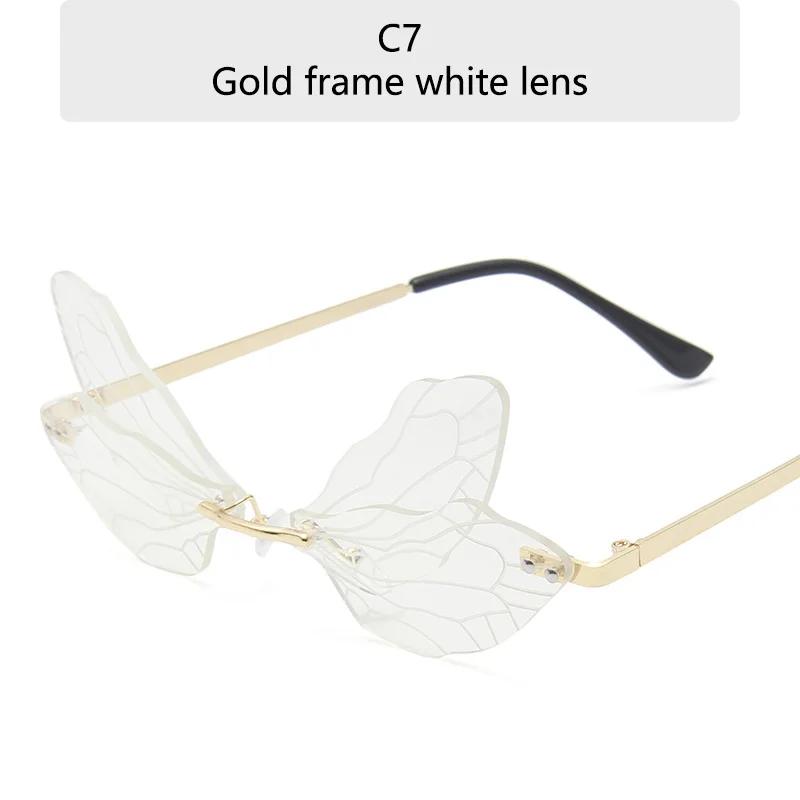 

Новые модные солнцезащитные очки Стрекоза Женские Мужские Дизайнерские Безободковые Волновые Очки Роскошные Трендовые Узкие Солнцезащитные Очки SHOW AS PICTURE