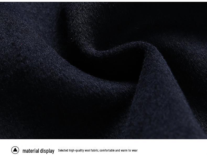 Autumn/Winter Men's Non-Iron Woolen Business Coat with Thick Lining, Fashionable.