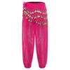 Damen Bauchtanz Bloomers Haremshose Elastischer Bund Paillettenbesetzte Schicht Schnürung Hüfttuch Halloween Kostüm