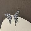 Gold Color Hollow Big Butterfly Stud Earring for Women Metal Angel Wing Statement Pendant Earrings Jewelry Party Gift Pendientes