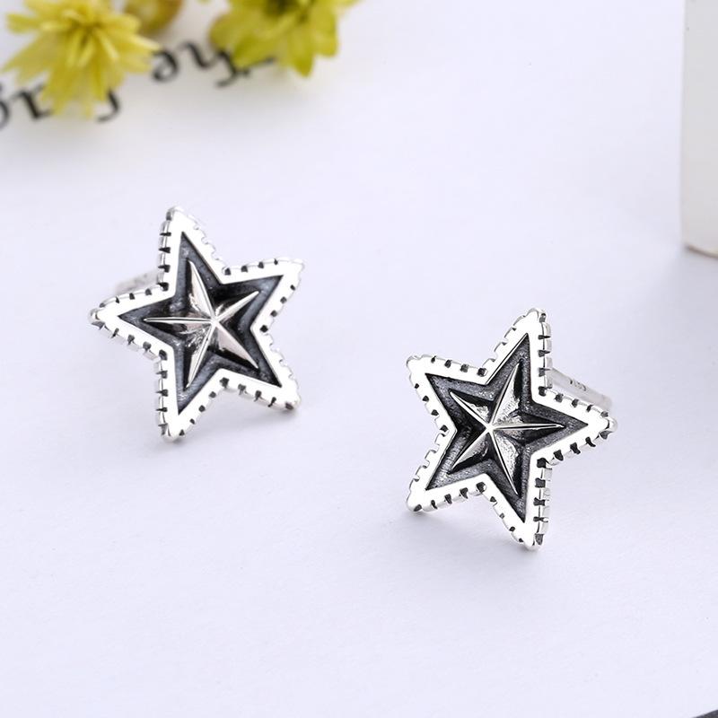 Retro Earrings Personalized Versatile Star Stud Earrings Unique Earrings Men'S And Women'S Small Five-Pointed Star Jewelry