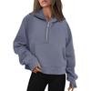 Womens Hooded Zipper Sweatshirt Thick Warm Pullover Top Long Sleeve Casual Winter Outwear