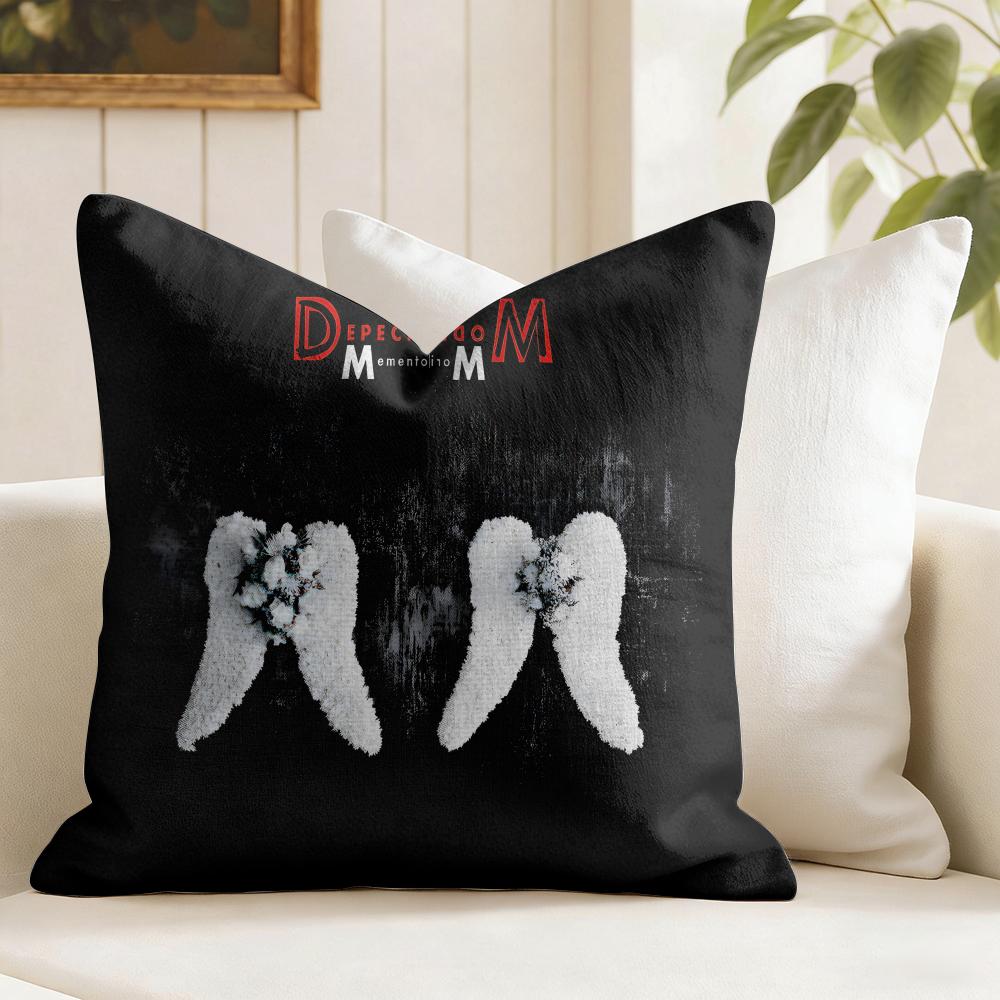 DDepeche MMode Band Cushion Cover Eco Linen Pillow Case DoubleSided Print Breathable Durable Zipper Home Decor Gift