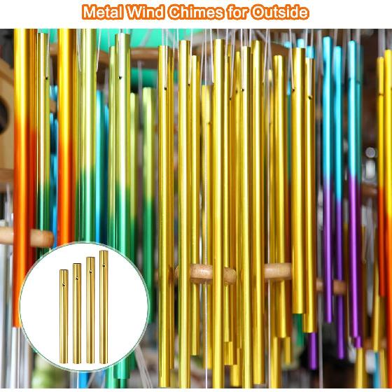 16-Pack Wind Chime Tubes, 4 Sizes Aluminum Metal Wind Bell Empty Tubes for Outside/Adults Arts and Crafts/DIY [Gold]