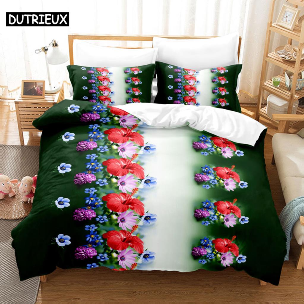 Flower Double Duvet Cover Bedding Set Quilt Case Linens King Queen Full Size 3D Print Pillowcase Single Twin Bed 220x240 200x200