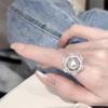 Einfache Und Exquisite Promi Perle Blume Ring Weibliche Öffnung Rosa Zirkon Elegante Temperament Süße Geschenk