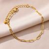 Beads Anklets for Women Gold Color Stainless Steel Chain Ankle Bracelet Trendy Summer Beach Jewelry Accessories Gifts