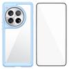 For OnePlus 12 5G Phone Case WANLONFENG XC Series TPU Acrylic Cover with Tempered Glass (Big Lens Hole)