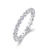 Factory Price Jewelry  Thin Moissanite Rings Women Rhodium Plated Fine 925 Silver Rings Gemstone Eternity Rings