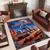 Truck Theme Crystal Velvet Rug Personalized Custom Name Text Soft Floor Mat Home Decor