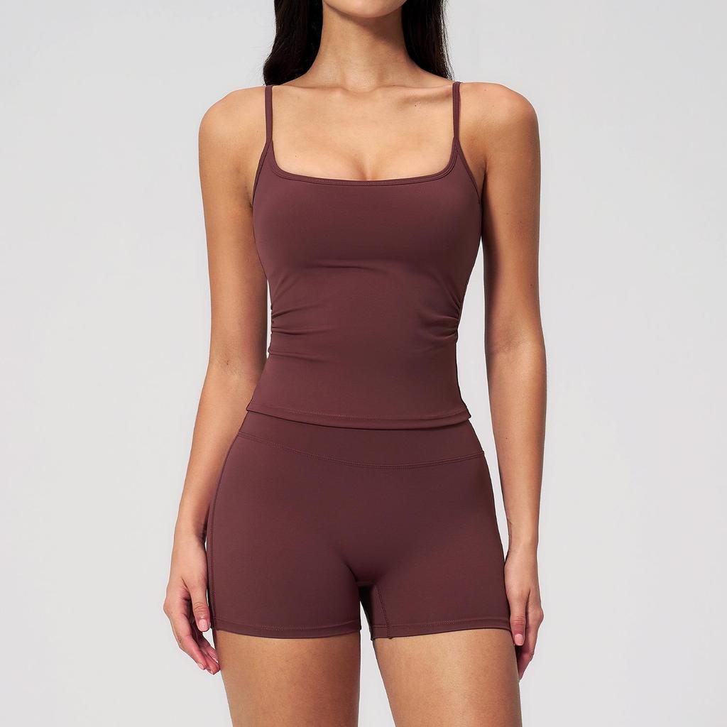 Women's Cross-Border Yoga Vest & Butt-Lifting Shorts Set for Running & Fitness