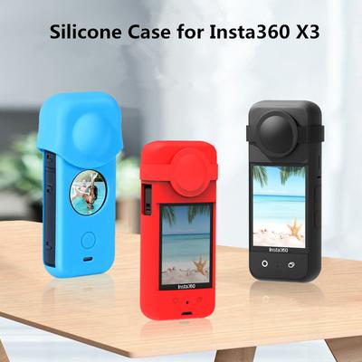 Tapa de lente protectora para Insta360 X3, funda de silicona, protector de lentes para Insta360 X3, accesorio antiarañazos