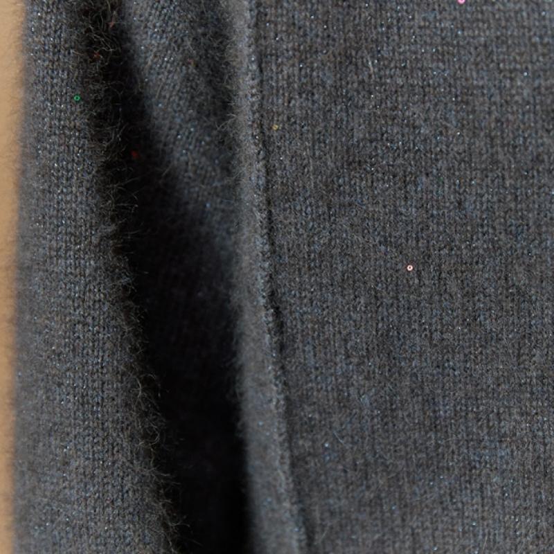 MAXZA Color Sequin Raccoon Wool Blend Mock Neck Knit Cd02qk003on
