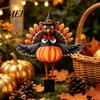 Thanksgiving Welcome Yard Signs Turkey Garden Stake, Wizard Hat with Pumpkin Lawn Ornament, Autumn Harvest Ornaments Waterproof Acrylic Sign