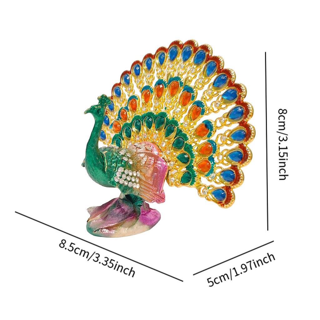 Peacock Statue Crafts Antique Collectible Realistic Display Modern Decorative Ornament for Desk Backyard Office Hotel Indoor