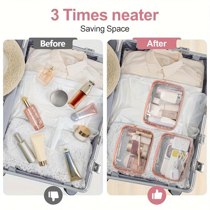 3pcs Upgraded Color-edge Transparent Makeup Bag, Transparent Makeup Bag, Suitable for Travel, Suitable for Various Storage Needs