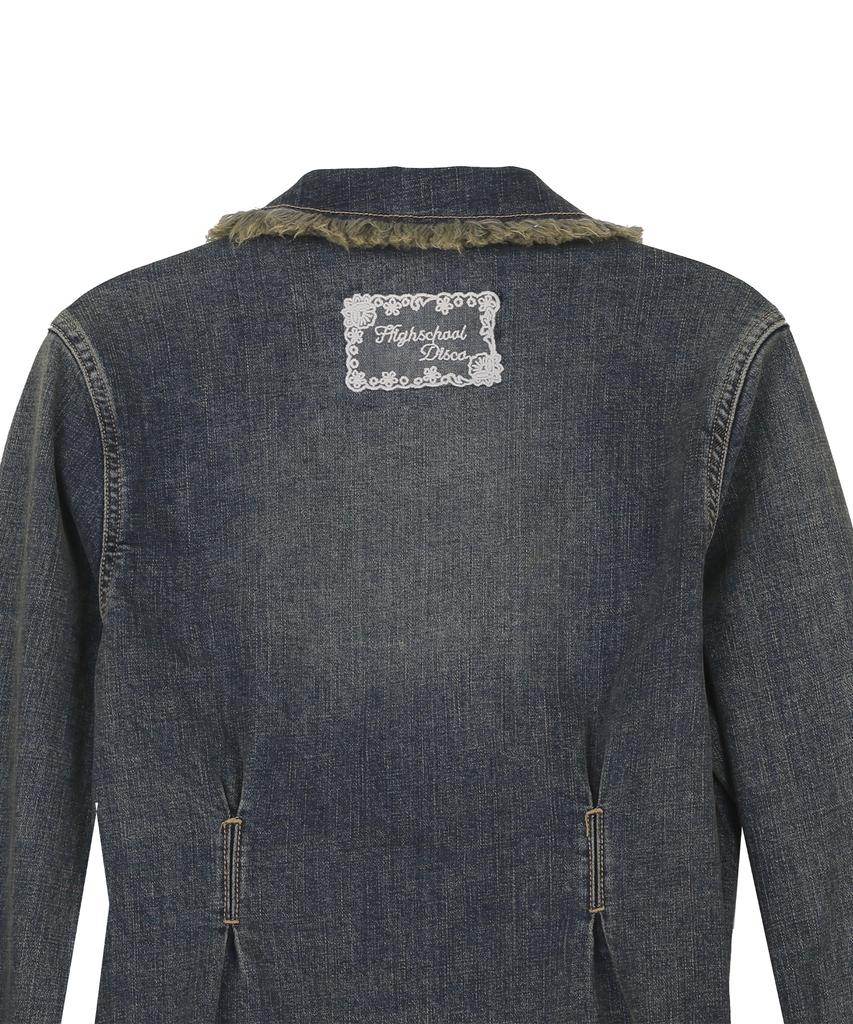 High School Disco Vintage Denim Zip-Up Jacket