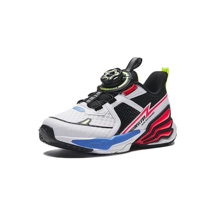 Anta Antiskid Shock Absorbing Wear Resistant Low Top Kids Running Shoes Kids sneaker Black Red 312339963-1