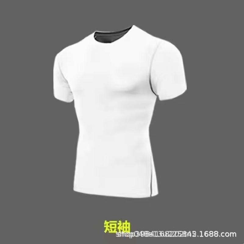 Mens Quick-Dry Compression Athletic Set: Short Sleeve Top Running Shorts Gym Training Basketball