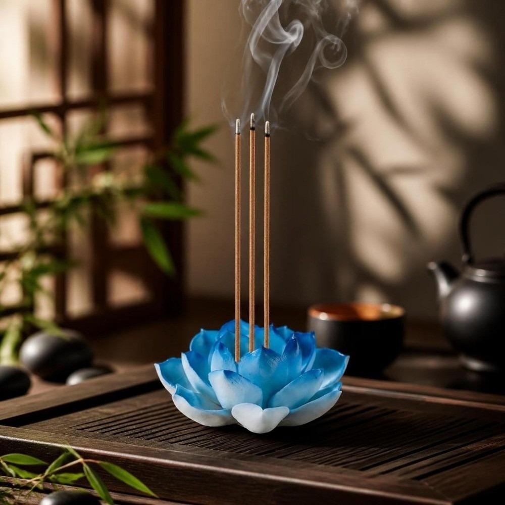Flower Design Incense Stick Holder Ceramic Lotus Aromatherapy Stand Incense Burner Home Decor