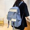 Zaino per la scuola media con ciondolo a forma di orso Zaino per il campus ad alta capacità Colore a contrasto Uomo Donna Zaino da 5 pezzi Borsa a tracolla Borsa a tracolla Astuccio