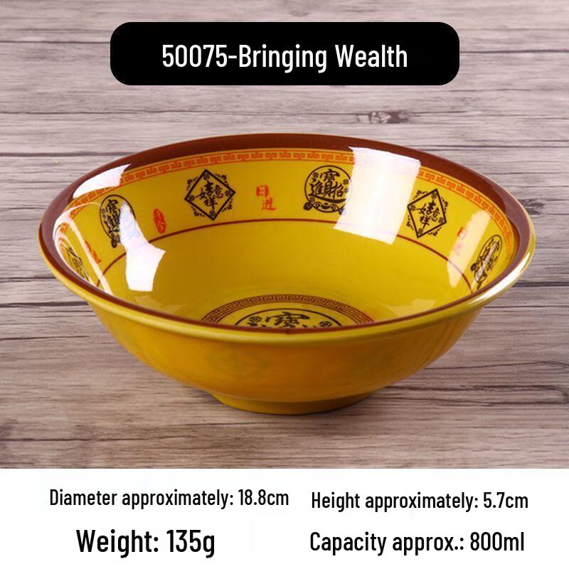 Commercial Melamine Imitation Porcelain Anti-Overflow Bowls (10-Pack)