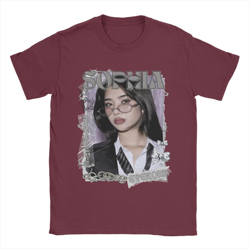 KATSEYE Sophia Kpop Y2K Group T Shirt Men Cotton Vintage T-Shirts O Neck  Tee Shirt Short Sleeve Clothes Plus Size