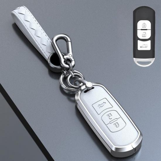 Zinc Alloy Leather Car Key Fob Case Cover For Mazda 2 3 5 6 CX-3 CX-5 MX-5 CX-9