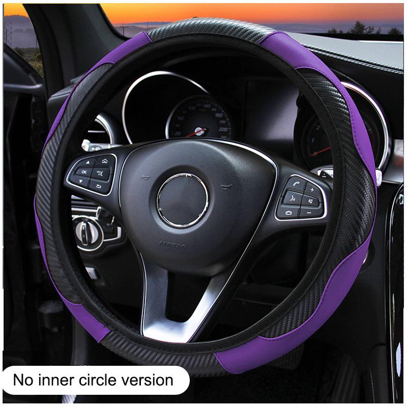 PU Carbon Fiber Leather Car Cover Automotive Supplieswithout Inner Ring SuitableSuitable for 14.5-15 Inches of Automotive