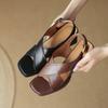Women's Sandals Fashion Cross Strap Open Toe High Heels 2026 High Quality Soft Comfortable Casual Versatile High Heel Sandals