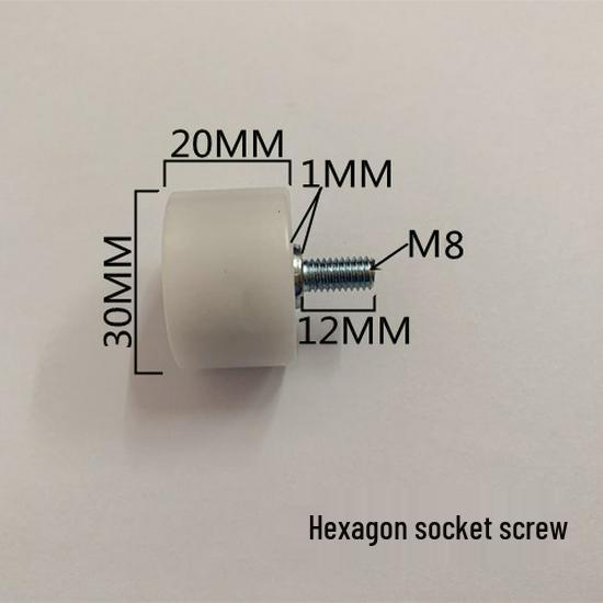 626 Rubber-Coated Nylon Roller with Shaft, 608 Bearing Pulley Wheel Guide