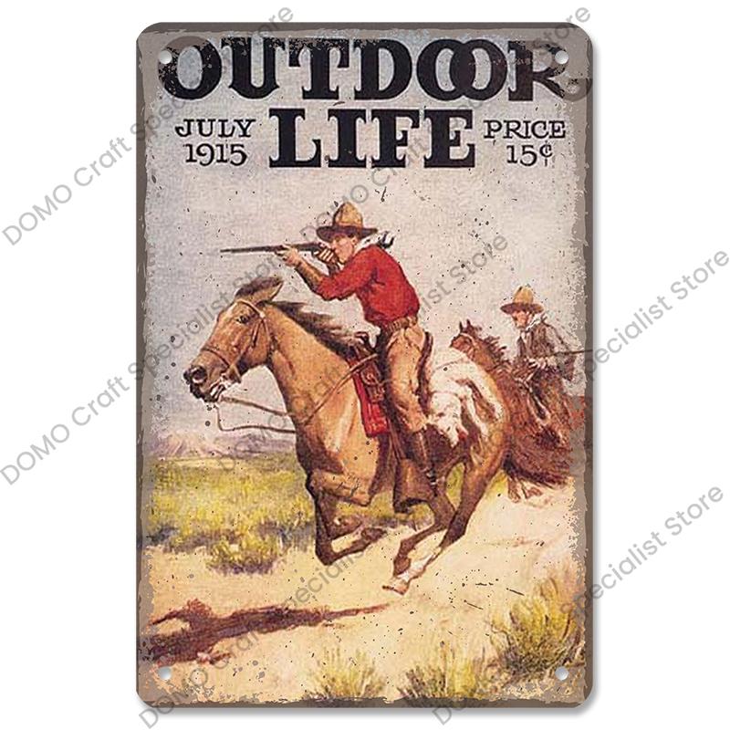Hunting Poster Metal Plate Vintage Adventure Ranger Metal Tin Signs Retro Wall Decor Hunting Shop Tool House