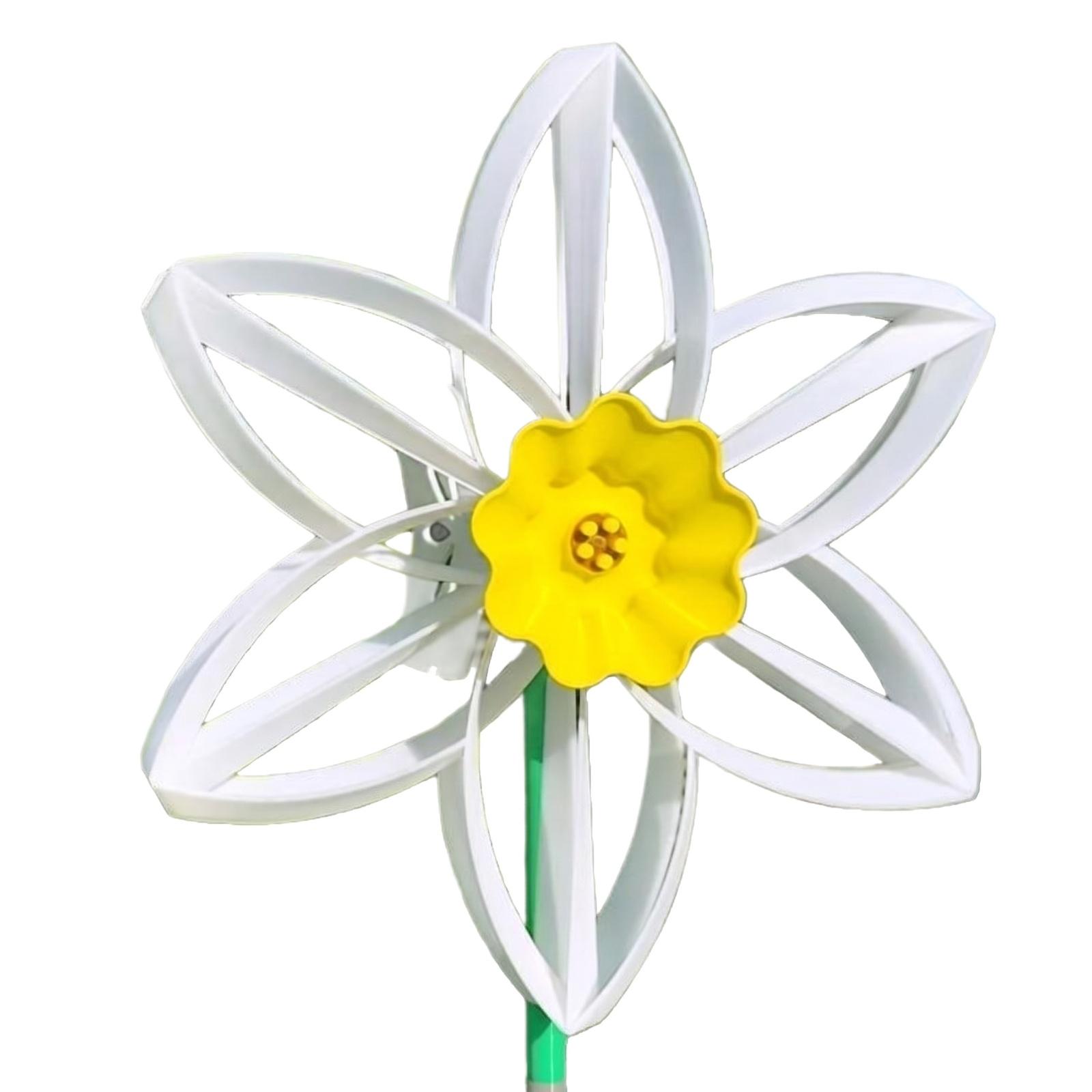 

Outdoor Decorative Wind Spinner Garden Stake Rotatable Flower Design Metal Frame Durable Yard Ornament for Lawn Patio Deck