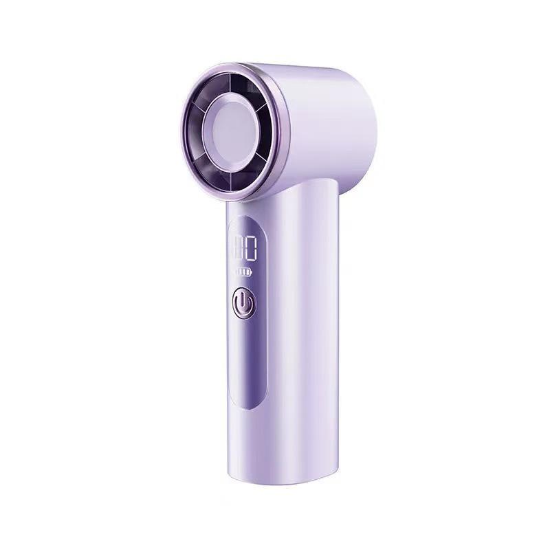 X98 Mini High-Speed USB Rechargeable Handheld Fan with Digital Display - Portable Pocket Turbine Fan for Outdoor Use 5*5*11.5CM